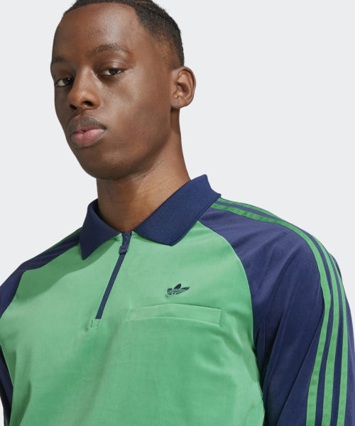ADIDAS ADIDAS 70s Velor Polo Long Sleeve - Green