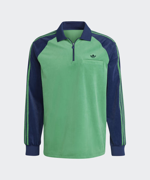 ADIDAS ADIDAS 70s Velor Polo Long Sleeve - Green