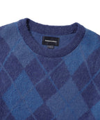 THISISNEVERTHAT THISISNEVERTHAT Mohair Argyle Knit Sweater Blue
