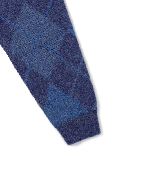 THISISNEVERTHAT THISISNEVERTHAT Mohair Argyle Knit Sweater Blue