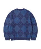 THISISNEVERTHAT THISISNEVERTHAT Mohair Argyle Knit Sweater Blue