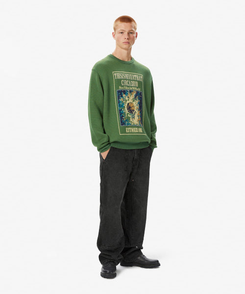 THISISNEVERTHAT THISISNEVERTHAT Basketball Hoop Knit Sweater Green