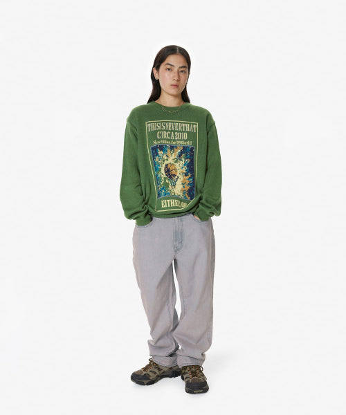 THISISNEVERTHAT THISISNEVERTHAT Basketball Hoop Knit Sweater Green