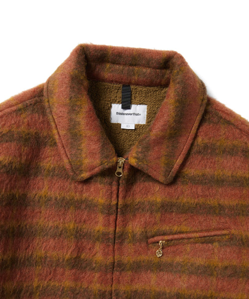 THISISNEVERTHAT THISISNEVERTHAT Brushed Wool Check Jacket Pink