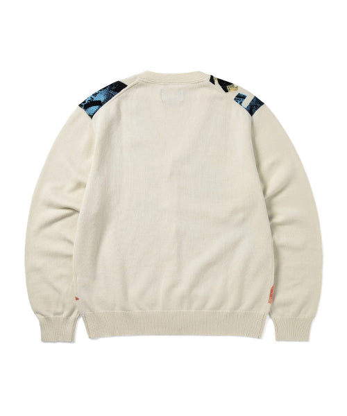 THISISNEVERTHAT THISISNEVERTHAT Broken Logo Cardigan Ivory