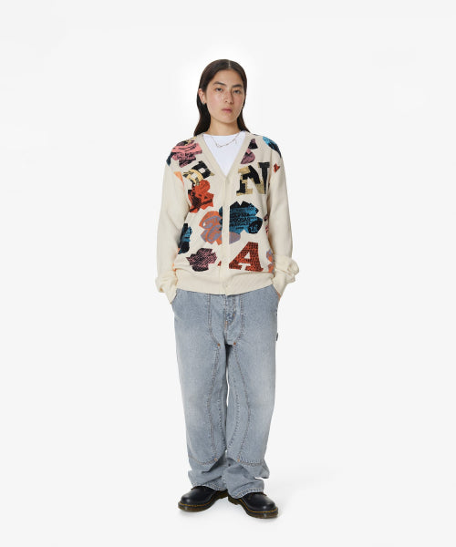 THISISNEVERTHAT THISISNEVERTHAT Broken Logo Cardigan Ivory
