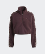ADIDAS ADIDAS Animal Print Fleece Crop Half Zip Up Top - Size M