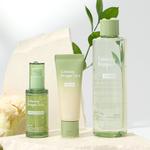 RENK Calming Dragon Cica Soothing Moisturizing Skin Care 3-Piece Set (Toner + Serum + Cream) (+ Shopping Bag)
