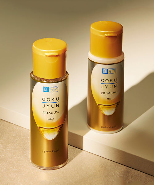HADALABO [SET] 2 types of Gokujun Premium Lotion & Milk (+ heart mirror gift)