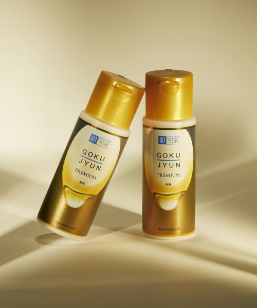 HADALABO [SET] 2 types of Gokujun Premium Lotion & Milk (+ heart mirror gift)