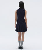 MUSINSA STANDARD WOMAN MUSINSA STANDARD WOMAN Pleated Sleeveless Pique Polo Dress (Black)