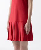 MUSINSA STANDARD WOMAN Pleated Sleeveless Polo Dress - Red