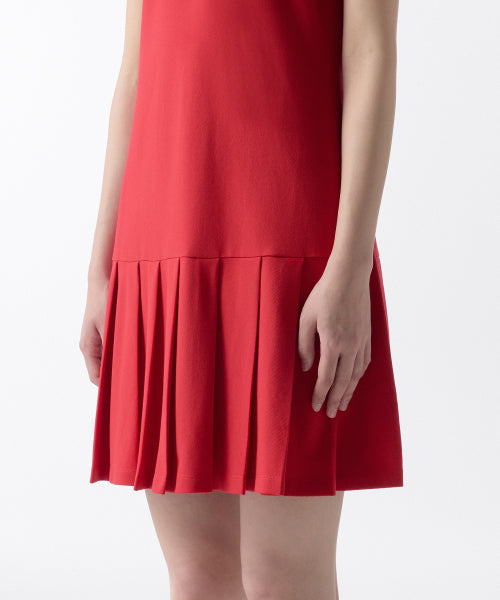 MUSINSA STANDARD WOMAN Pleated Sleeveless Polo Dress - Red