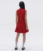 MUSINSA STANDARD WOMAN Pleated Sleeveless Polo Dress - Red