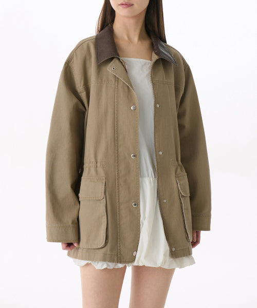 MUSINSA STANDARD WOMAN MUSINSA STANDARD WOMAN Women's Washed Cotton Hunting Jacket [Beige]