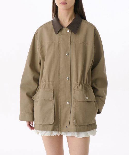 MUSINSA STANDARD WOMAN MUSINSA STANDARD WOMAN Women's Washed Cotton Hunting Jacket [Beige]
