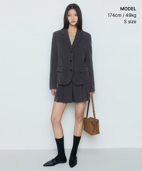 MUSINSA STANDARD WOMAN MUSINSA STANDARD WOMAN Jacket Women's regular fit 3 button blazer [medium gray]