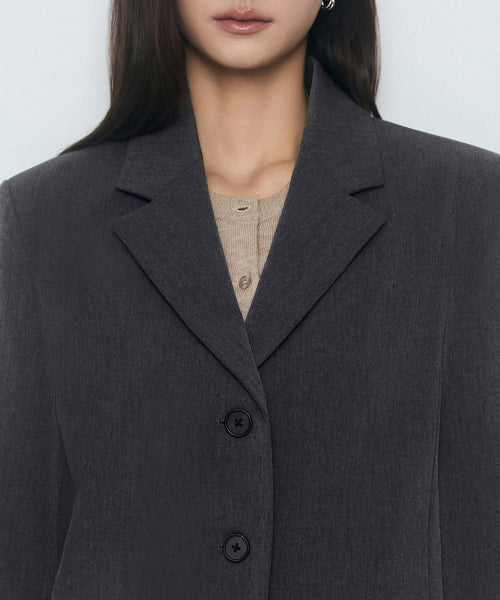 MUSINSA STANDARD WOMAN MUSINSA STANDARD WOMAN Jacket Women's regular fit 3 button blazer [medium gray]