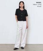 MUSINSA STANDARD WOMAN MUSINSA STANDARD WOMAN Women's Round Neck Tweed Crop Short Sleeve Jacket (Size S)