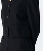 MUSINSA STANDARD WOMAN MUSINSA STANDARD WOMAN Women's Collarless 3 Button Crop Blazer [Black] Size S
