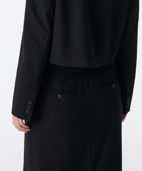 MUSINSA STANDARD WOMAN MUSINSA STANDARD WOMAN Women's Collarless 3 Button Crop Blazer [Black] Size S