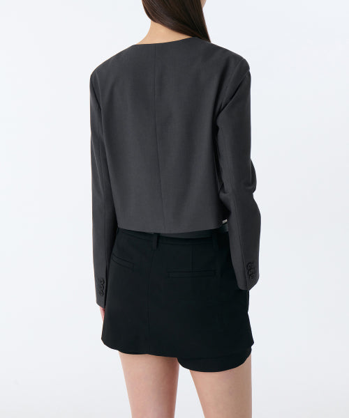 MUSINSA STANDARD WOMAN MUSINSA STANDARD WOMAN Jacket Collarless Crop Blazer (Size S)