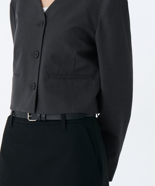 MUSINSA STANDARD WOMAN MUSINSA STANDARD WOMAN Jacket Collarless Crop Blazer (Size S)