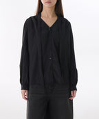 MUSINSA STANDARD WOMAN MUSINSA STANDARD WOMAN Women's Volume Shirring Tie Blouse [Black]