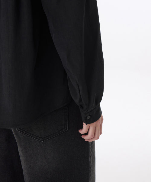 MUSINSA STANDARD WOMAN MUSINSA STANDARD WOMAN Women's Volume Shirring Tie Blouse [Black]