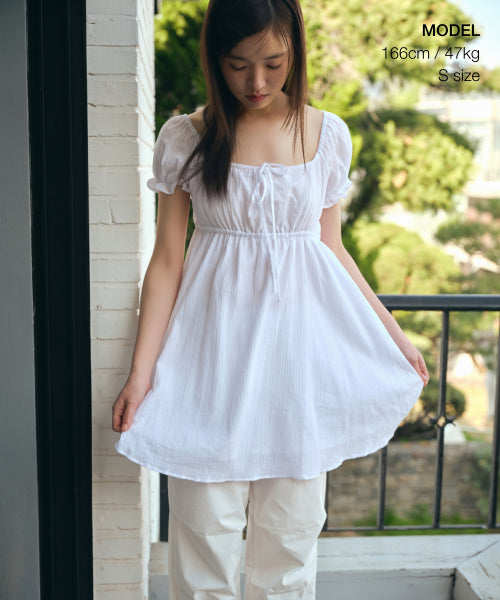 MUSINSA STANDARD WOMAN MUSINSA STANDARD WOMAN Cotton Babydoll Mini Dress (Size Option)