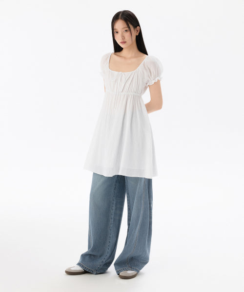 MUSINSA STANDARD WOMAN MUSINSA STANDARD WOMAN Cotton Babydoll Mini Dress (Size Option)