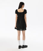 MUSINSA STANDARD WOMAN MUSINSA STANDARD WOMAN Cotton Babydoll Mini Dress (Black)