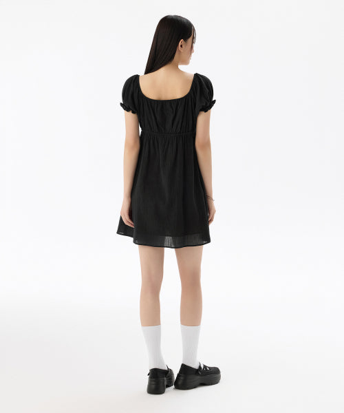 MUSINSA STANDARD WOMAN MUSINSA STANDARD WOMAN Cotton Babydoll Mini Dress (Black)