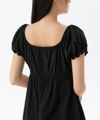 MUSINSA STANDARD WOMAN MUSINSA STANDARD WOMAN Cotton Babydoll Mini Dress (Black)
