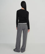 MUSINSA STANDARD WOMAN MUSINSA STANDARD WOMAN Slacks Wide Hidden Banding [Melange Gray]
