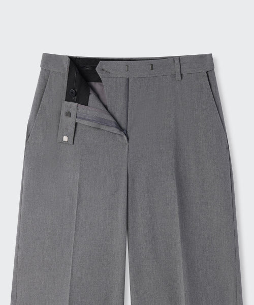 MUSINSA STANDARD WOMAN MUSINSA STANDARD WOMAN Slacks Wide Hidden Banding [Melange Gray]