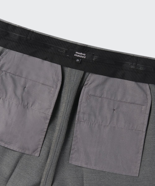 MUSINSA STANDARD WOMAN MUSINSA STANDARD WOMAN Slacks Wide Hidden Banding [Melange Gray]