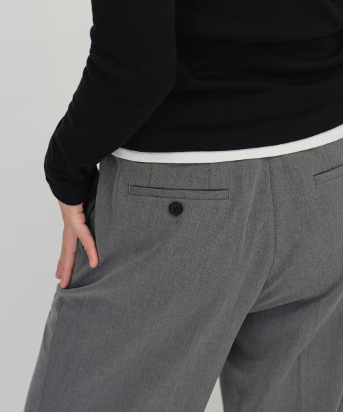 MUSINSA STANDARD WOMAN MUSINSA STANDARD WOMAN Slacks Wide Hidden Banding [Melange Gray]