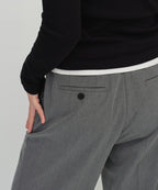 MUSINSA STANDARD WOMAN MUSINSA STANDARD WOMAN Slacks Wide Hidden Banding [Melange Gray]