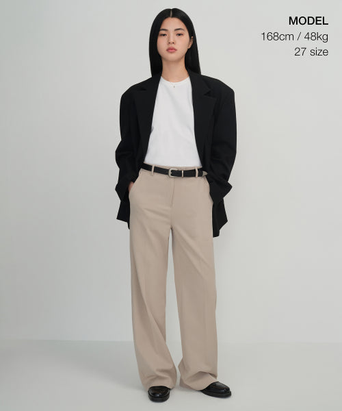 MUSINSA STANDARD WOMAN MUSINSA STANDARD WOMAN Women's Wide Hidden Banding Slacks [Warm Sand]