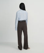 MUSINSA STANDARD WOMAN MUSINSA STANDARD WOMAN High Waist Wide Slacks (Dark Brown)