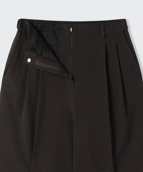 MUSINSA STANDARD WOMAN MUSINSA STANDARD WOMAN High Waist Wide Slacks (Dark Brown)