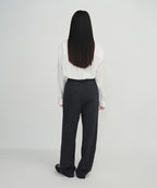MUSINSA STANDARD WOMAN MUSINSA STANDARD WOMAN High Waist Wide Slacks (Charcoal Gray)