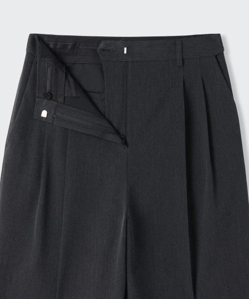 MUSINSA STANDARD WOMAN MUSINSA STANDARD WOMAN High Waist Wide Slacks (Charcoal Gray)