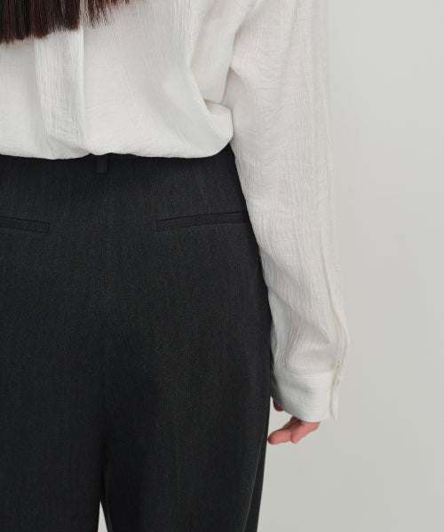 MUSINSA STANDARD WOMAN MUSINSA STANDARD WOMAN High Waist Wide Slacks (Charcoal Gray)