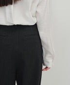MUSINSA STANDARD WOMAN MUSINSA STANDARD WOMAN High Waist Wide Slacks (Charcoal Gray)