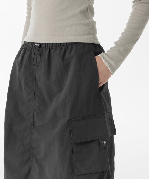 MUSINSA STANDARD WOMAN MUSINSA STANDARD WOMAN Nylon Parachute Skirt Dark Gray