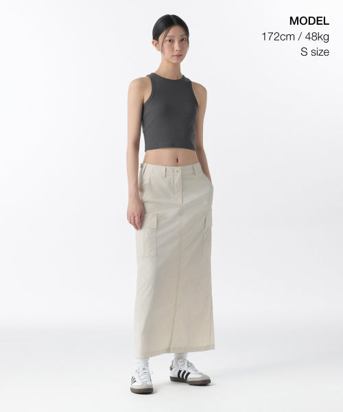 MUSINSA STANDARD WOMAN MUSINSA STANDARD WOMAN Cargo Maxi Skirt (Cream)