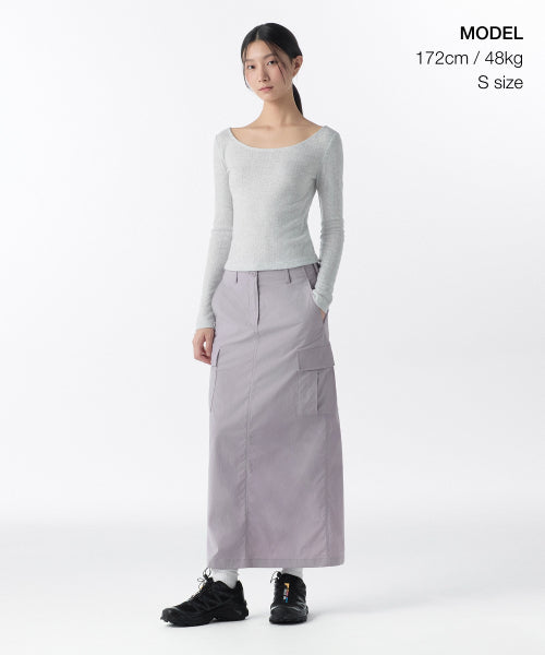 MUSINSA STANDARD WOMAN MUSINSA STANDARD WOMAN Cargo Maxi Skirt [Lavender]