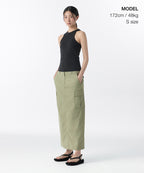 MUSINSA STANDARD WOMAN MUSINSA STANDARD WOMAN Cargo Maxi Skirt Sage